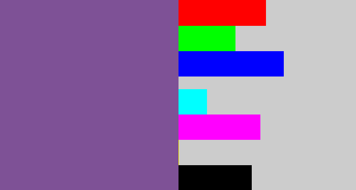 Hex color #7e5196 - muted purple
