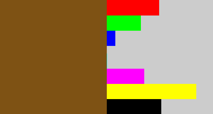 Hex color #7e5214 - medium brown
