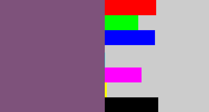 Hex color #7e527b - dull purple