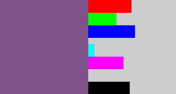 Hex color #7e5288 - muted purple