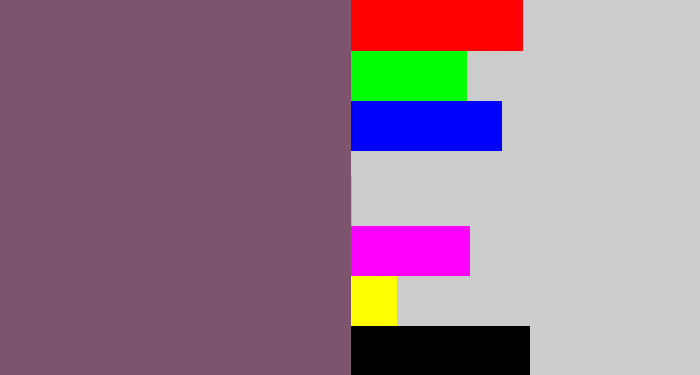 Hex color #7e536d - dark mauve