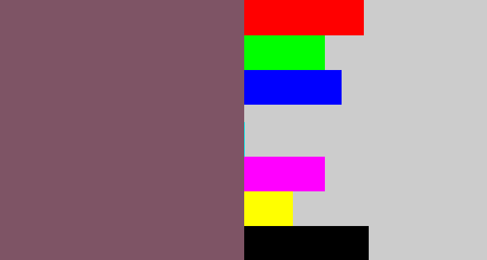 Hex color #7e5465 - dark mauve