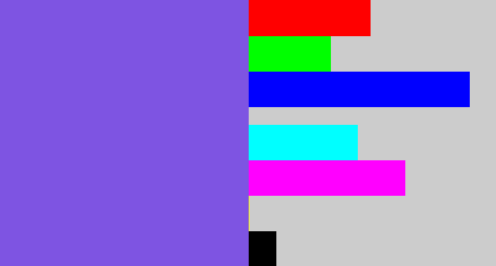 Hex color #7e54e2 - purpley