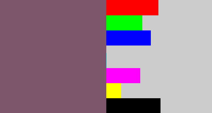Hex color #7e566c - dark mauve