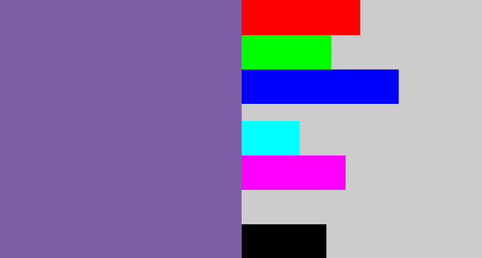 Hex color #7e5ea6 - dark lavender