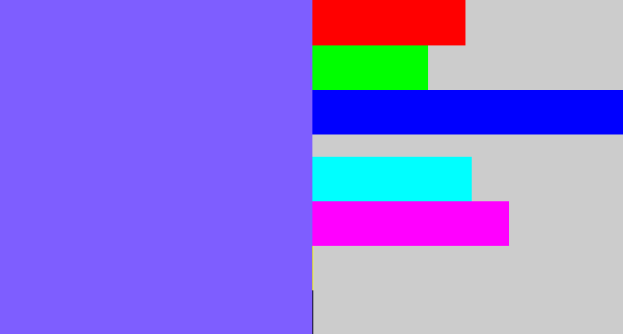 Hex color #7e5eff - purpley