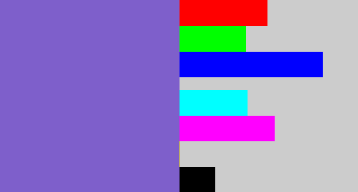 Hex color #7e5fcb - light indigo