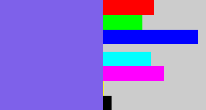 Hex color #7e61ea - purpley