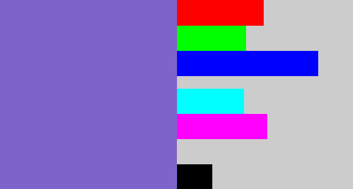 Hex color #7e63cb - light indigo