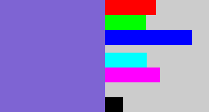 Hex color #7e64d3 - light indigo