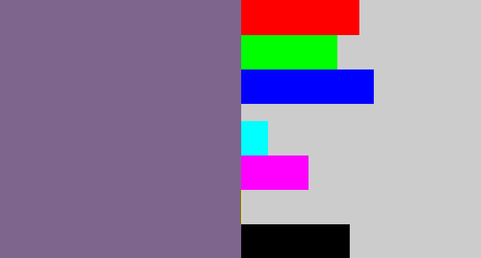 Hex color #7e658d - grey purple