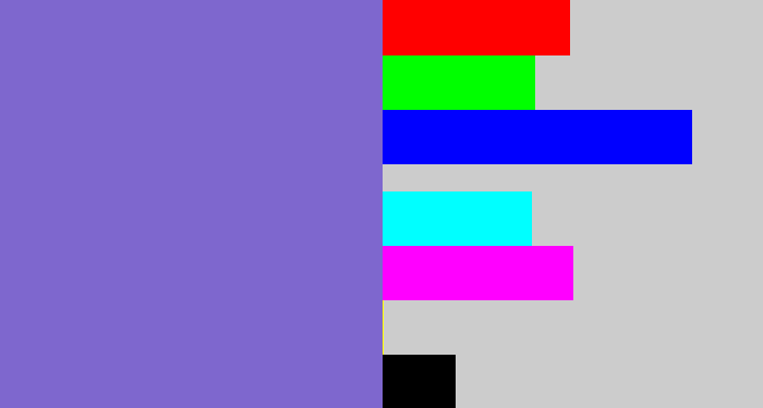 Hex color #7e67ce - light indigo