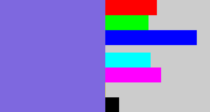 Hex color #7e68df - purpley