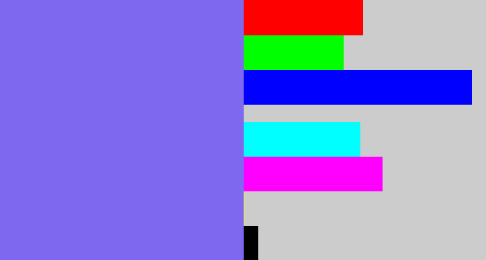 Hex color #7e68f0 - purpley