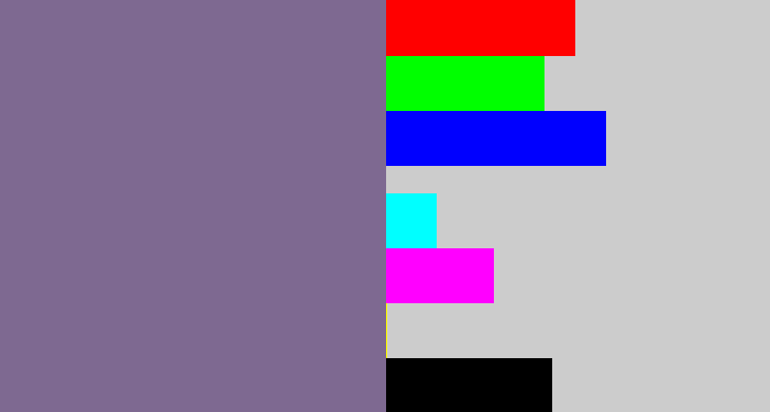 Hex color #7e6991 - grey purple