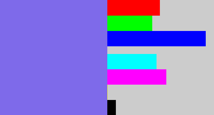 Hex color #7e6aea - purpley