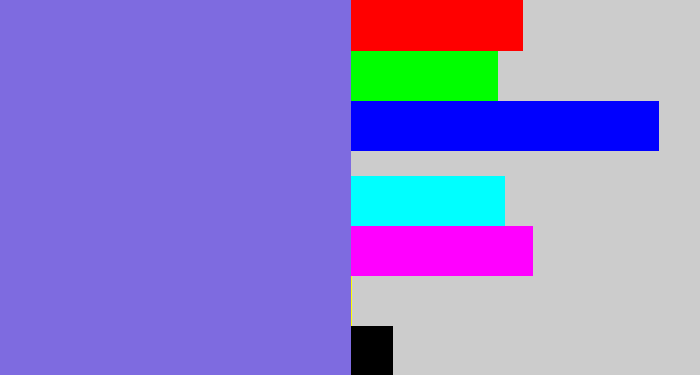 Hex color #7e6be0 - purpley