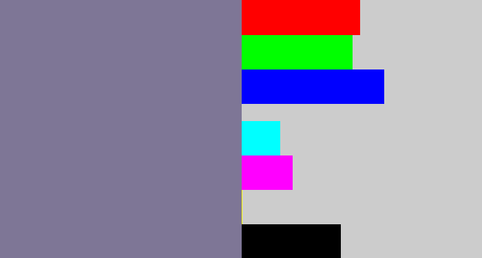Hex color #7e7696 - greyish purple