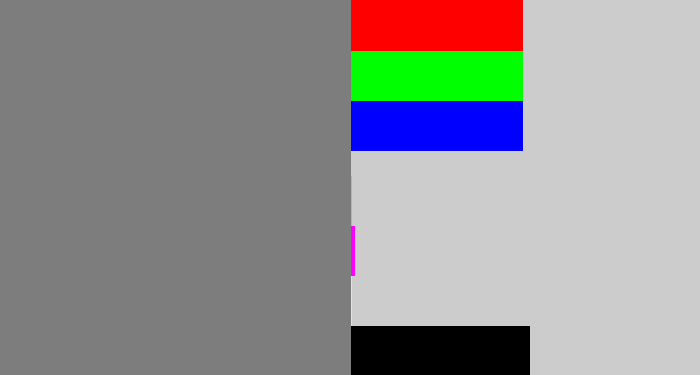 Hex color #7e7d7e - medium grey