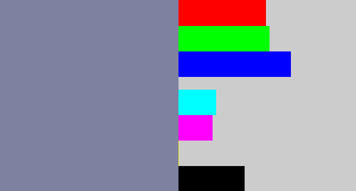 Hex color #7e81a0 - blue/grey