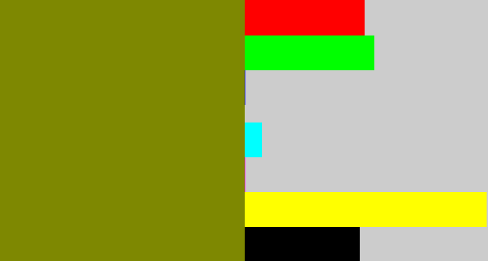 Hex color #7e8801 - swamp green
