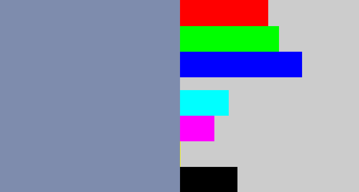 Hex color #7e8cad - blue/grey