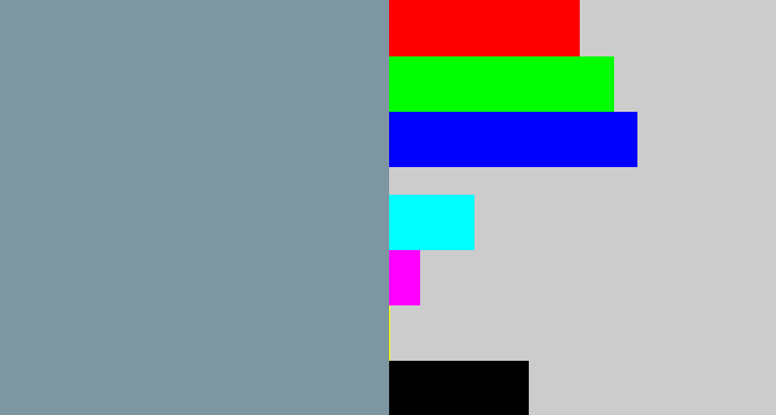 Hex color #7e95a2 - blue/grey