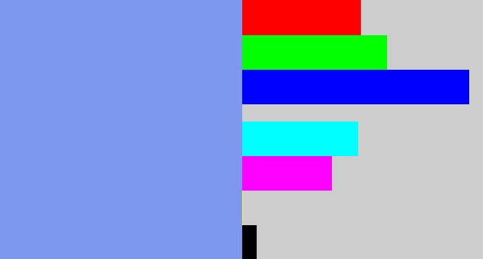 Hex color #7e98f0 - periwinkle blue