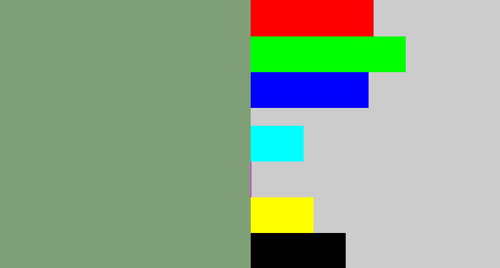 Hex color #7e9f78 - greeny grey