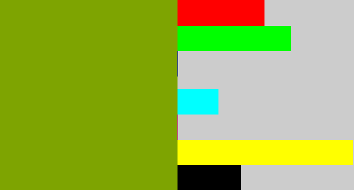Hex color #7ea401 - vomit green