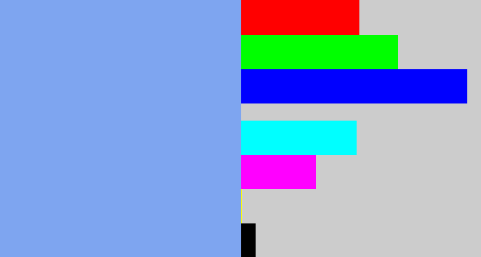 Hex color #7ea5f0 - periwinkle blue