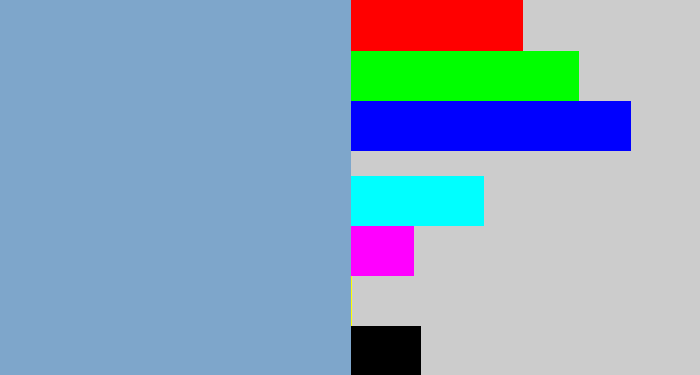 Hex color #7ea6cb - greyblue