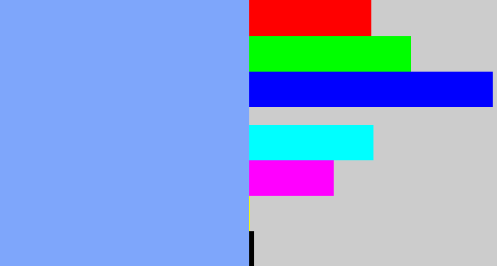 Hex color #7ea6fb - periwinkle blue