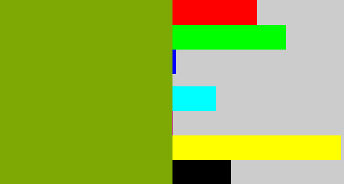 Hex color #7ea804 - vomit green
