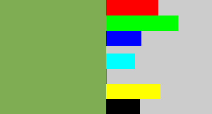 Hex color #7ead54 - asparagus