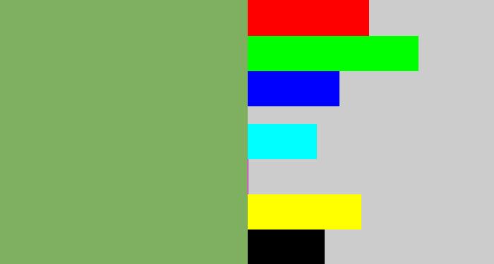 Hex color #7eb05f - asparagus