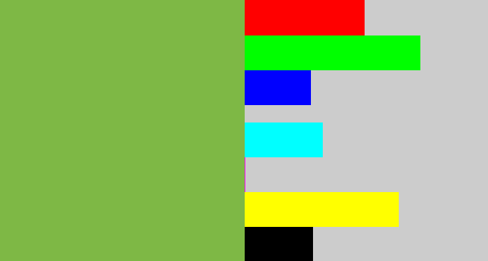 Hex color #7eb845 - turtle green