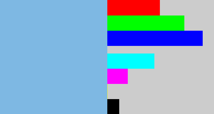 Hex color #7eb8e3 - lightblue