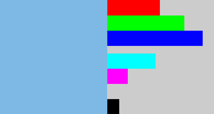 Hex color #7eb8e4 - lightblue