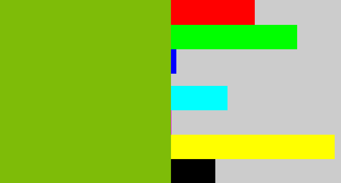 Hex color #7ebc08 - dark lime green