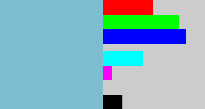 Hex color #7ebccf - light grey blue