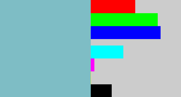 Hex color #7ebdc5 - pale teal