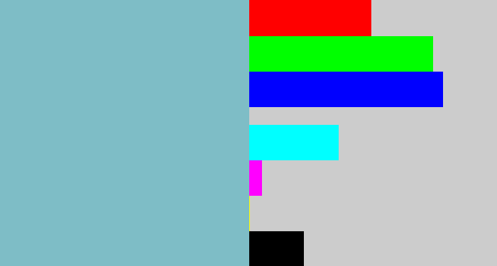 Hex color #7ebdc6 - pale teal