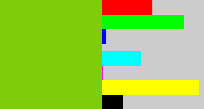 Hex color #7ecc0a - dark lime green