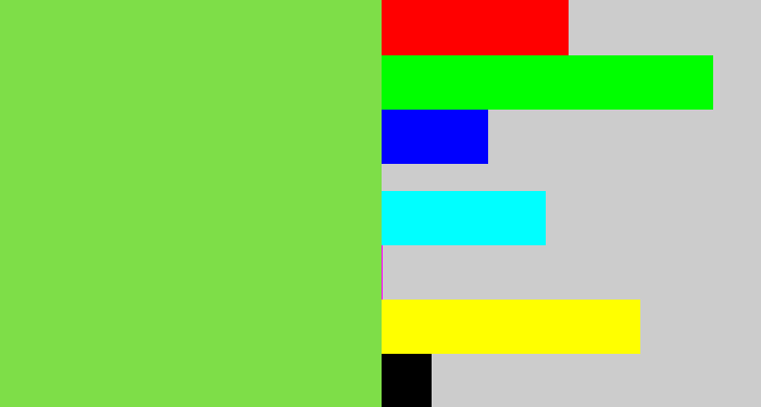 Hex color #7ede48 - kiwi green