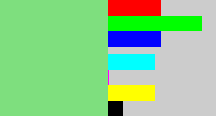 Hex color #7edf7e - easter green