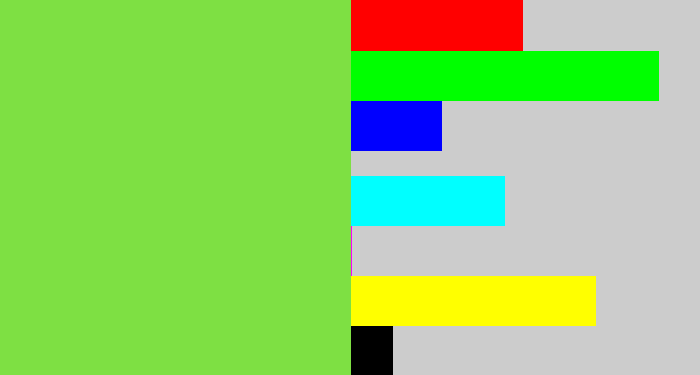 Hex color #7ee043 - kiwi green