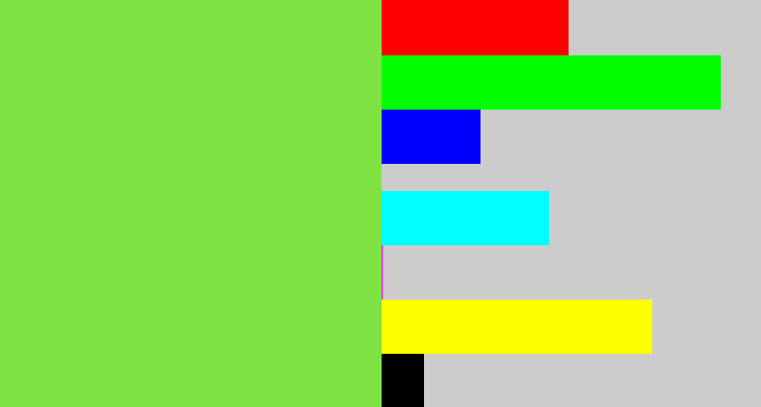 Hex color #7ee342 - kiwi green