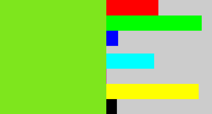 Hex color #7ee61d - apple green