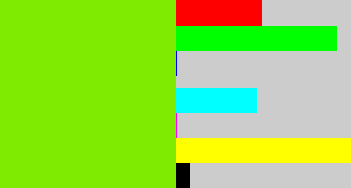 Hex color #7eeb01 - bright lime
